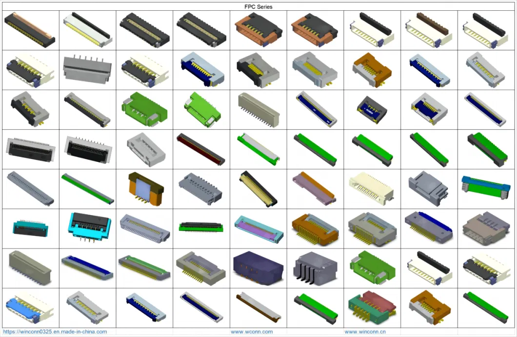 Wtb; Btb; Wtw; FPC; FFC; Pin Box Female Male Round Header; IC Socket; Jack Plug RJ45 Rj11; USB; DIN; HDMI; Pcie; SATA; VGA; SIM; Power Connector