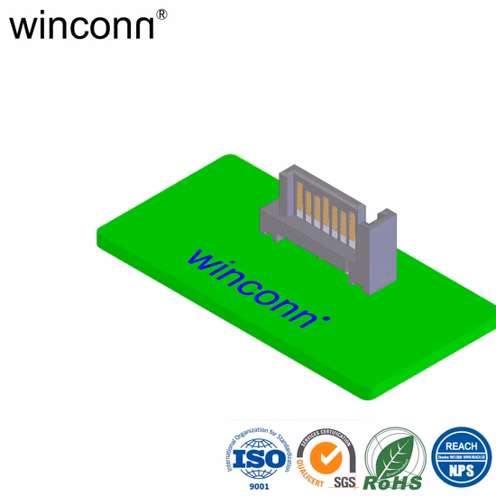 SATA 7p 플러그 수직 DIP 유형 커넥터