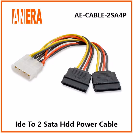 Anera IDE 4p 남성-2 SATA 15p 여성 어댑터 케이블 컴퓨터 SATA 전원 케이블(하드 디스크용)